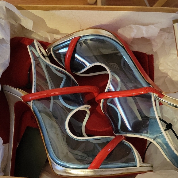 Aqua Ronda Pvc Christian Louboutin Heels - Picture 7 of 8